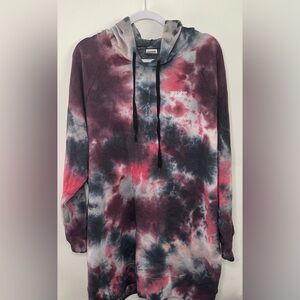 Victoria's Secret Pink Sweatshirt Oversized Pullover Hoodie Tie Dye Outerwear
